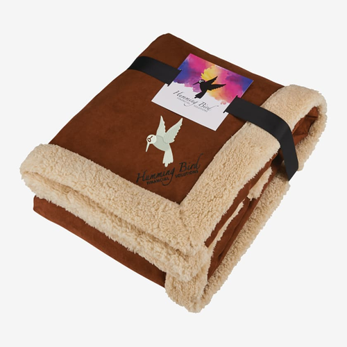 Appalachian Sherpa Blanket With Full Color Card Custom Printed As Low